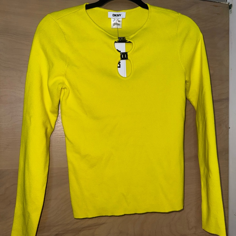 DKNY Yellow Long Sleeve Tee
